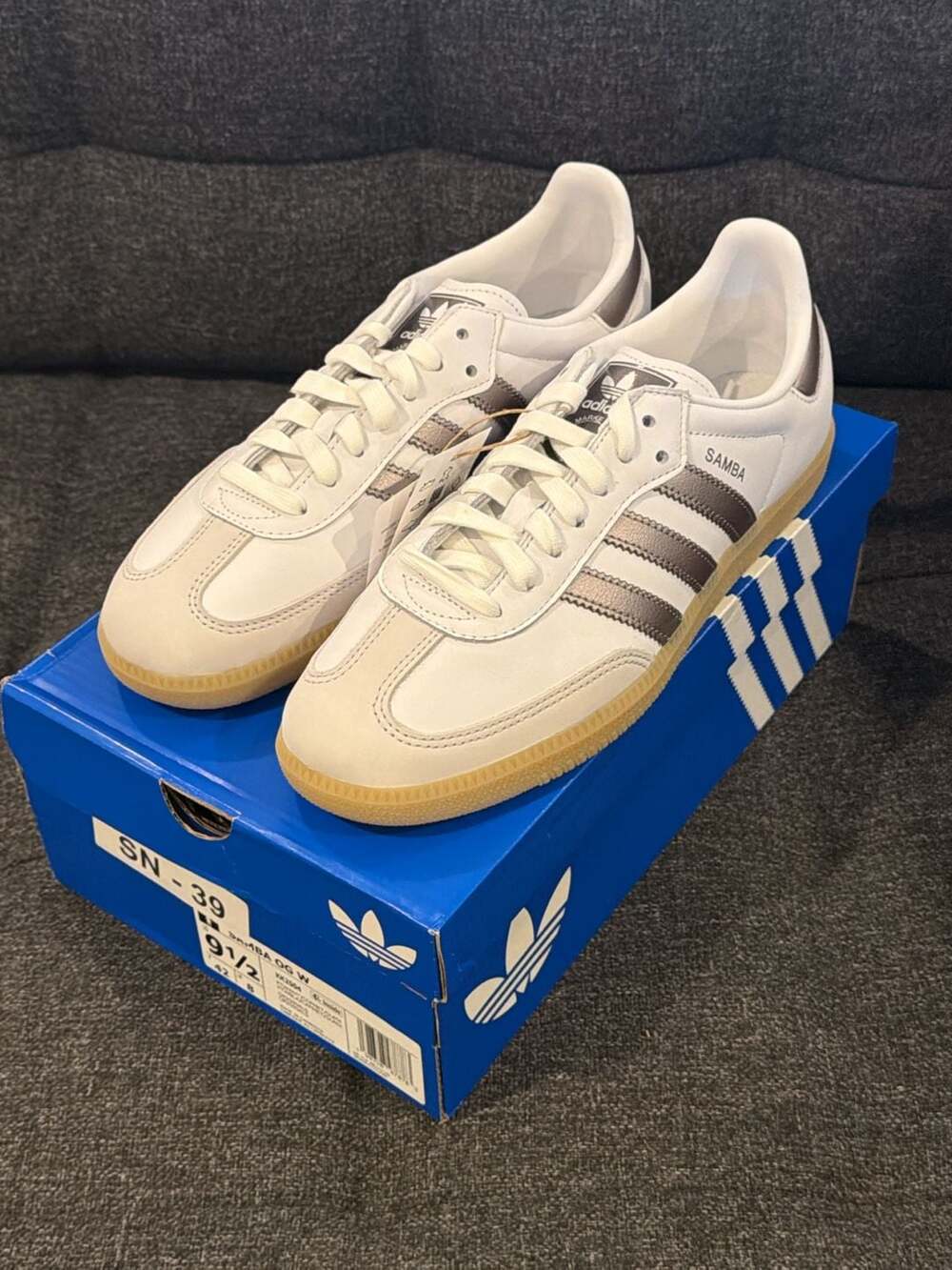9.5W - Adidas Samba OG W Cloud White Supplier Silver Metallic